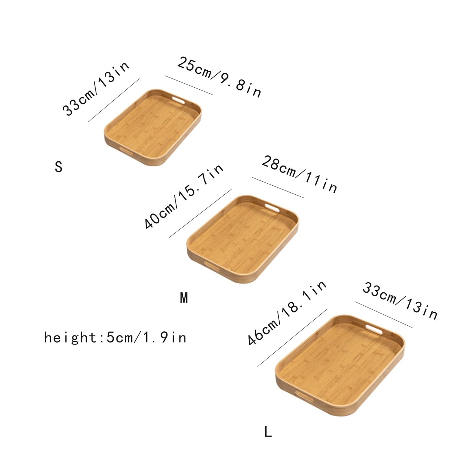 Bandeja Bandeja de servir y plato, placa de senderos de madera rectangular con bandeja de bocadillos de mango, bandeja de desayuno, decoración de granja con estilo Sirviendo platos Bandejas para Servi