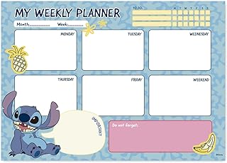Grupo Erik Disney Stitch Tropical Weekly Planner A4 | Desk Calendar | Family Calendar | 54 Tear Off Pages | Organiser Planner | Weekly Planner Pad Tear Off | Stitch Disney Gifts
