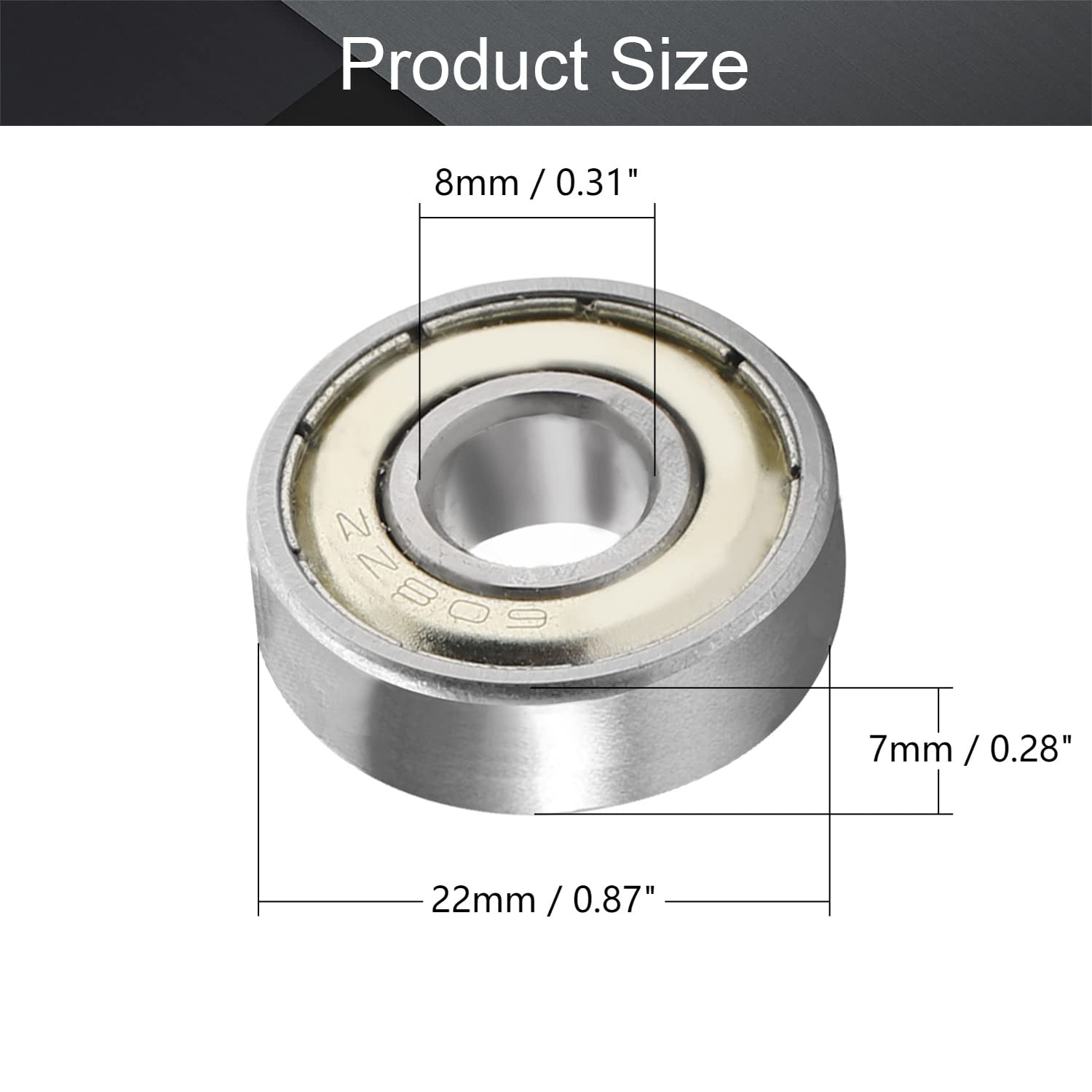 Othmro Lot De 10 Roulements à Billes 606-2RS à Rainure Profonde, Double Roulement Scellé En Caoutchouc, Roulements De Guidage à Rouleaux En Acier à Haute Teneur En Carbone, 0,6 X 1,7 X