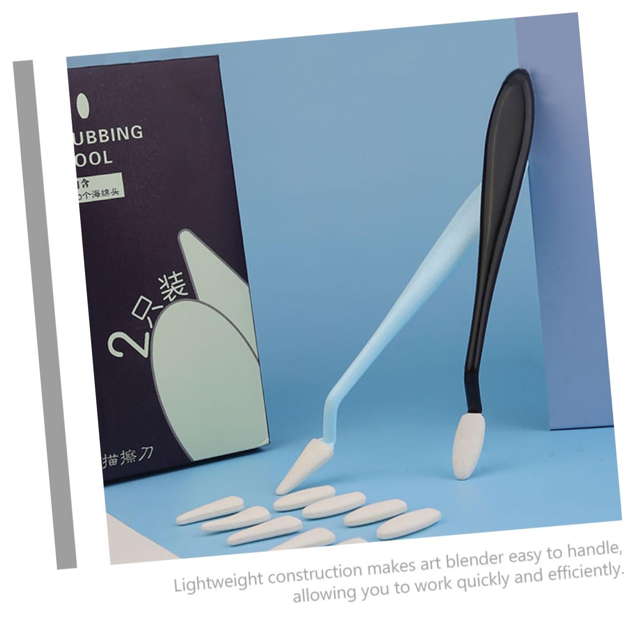 BEBEMOKO 2Pcs Blending Stump for Artists Ergonomic Sketch Tools with Smooth Handle Removable Pads for Drawing Correction Various Media