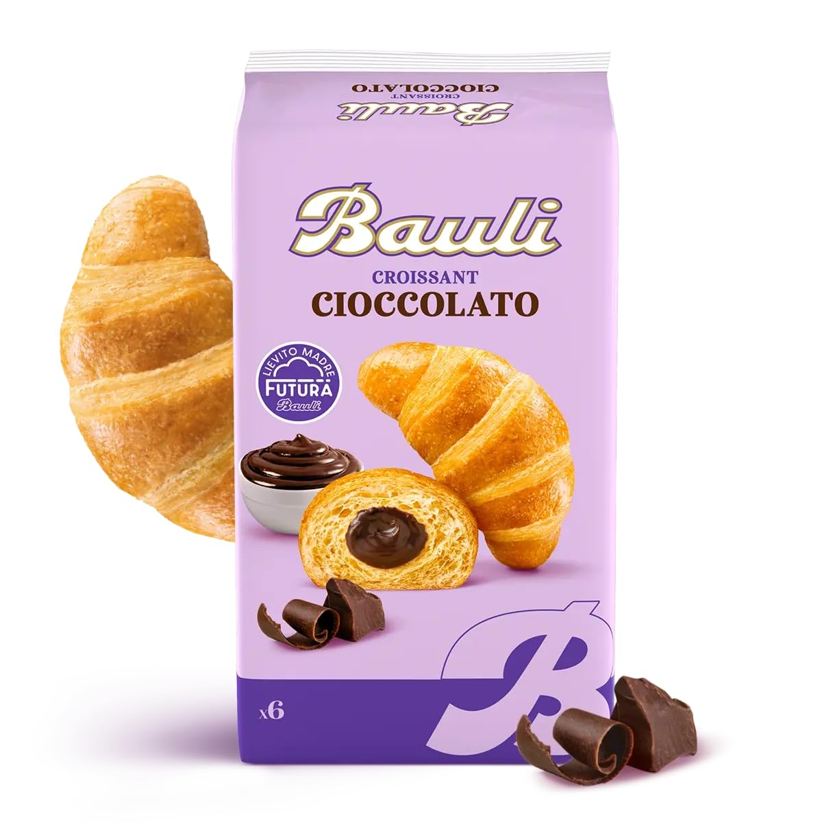 Bauli Cornetti - Kit de prueba de croissants para tarta de brioche, 100% italiano, 6 sabores diferentes (paquete de 35 croissants) + llavero Beni Culinari gratis