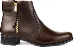 Bota Feminina Moda Country em Couro Legítimo, Modelo Texana de Salto Baixo