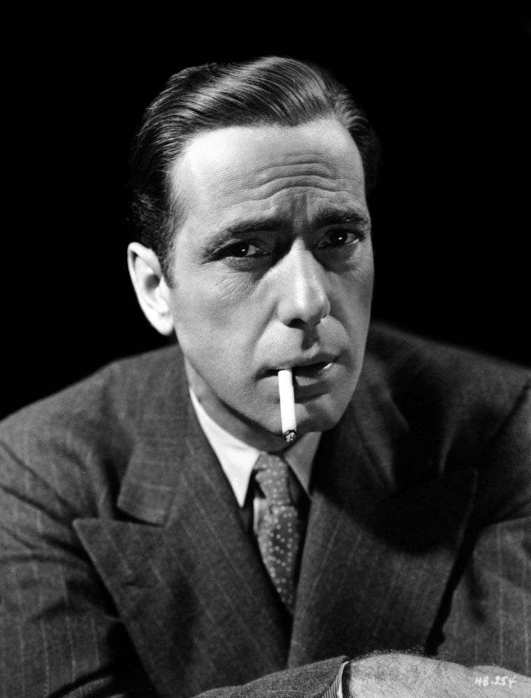 humphrey bogart cigarette case in classic tough guy pose holding 8x10 photo The Cool Humphrey Bogart in