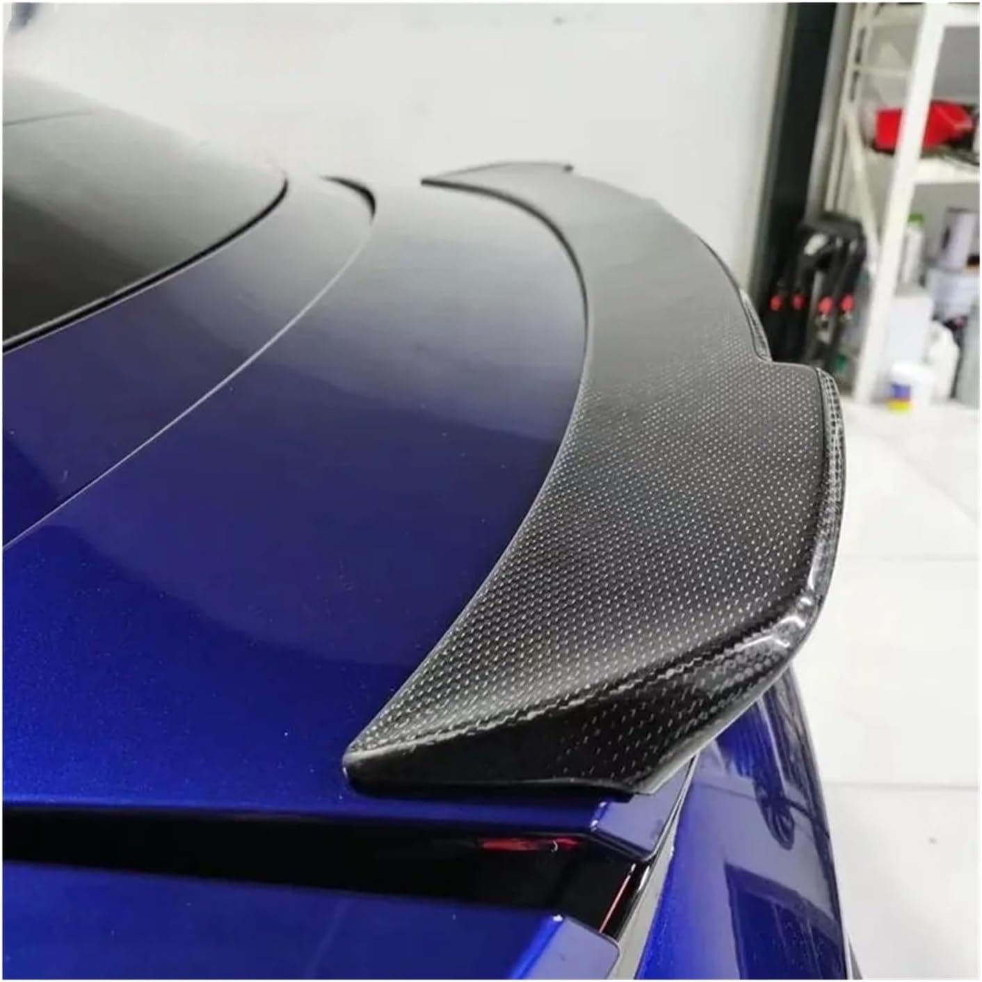 Compatible For Porsche Taycan F Styling 2018-2022 Carbon Fiber FRP Unpainted Rear Spoiler Styling Wing Car Body Kit(FRP Brilliant black)