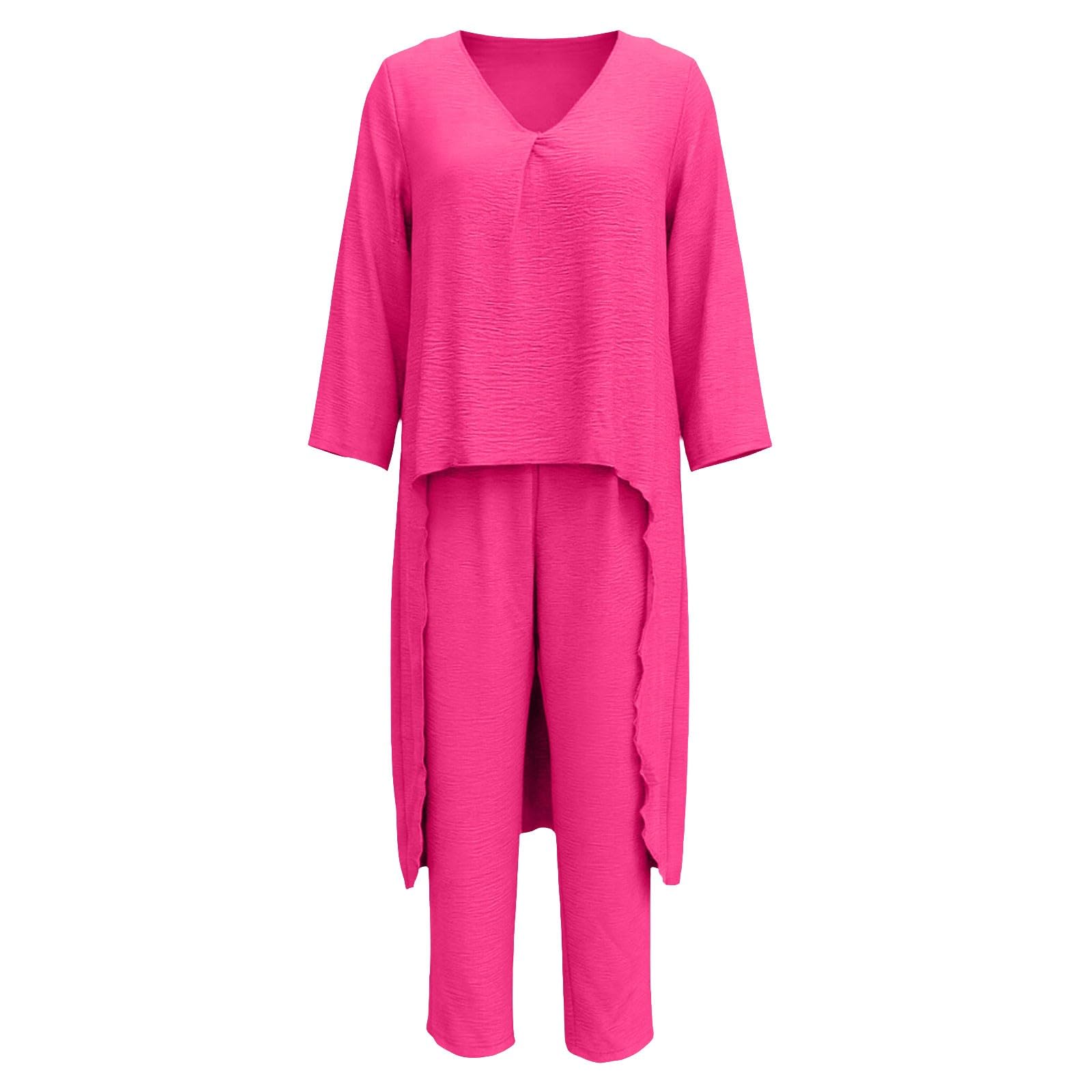 Muselina de dos piezas para mujer, tallas grandes, traje de ocio moderno