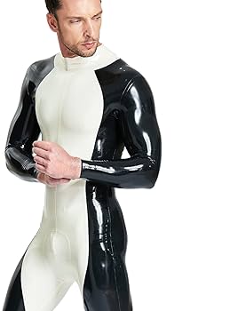 Amazon.co.jp: 男性用バックジップキャットスーツ ラテックス