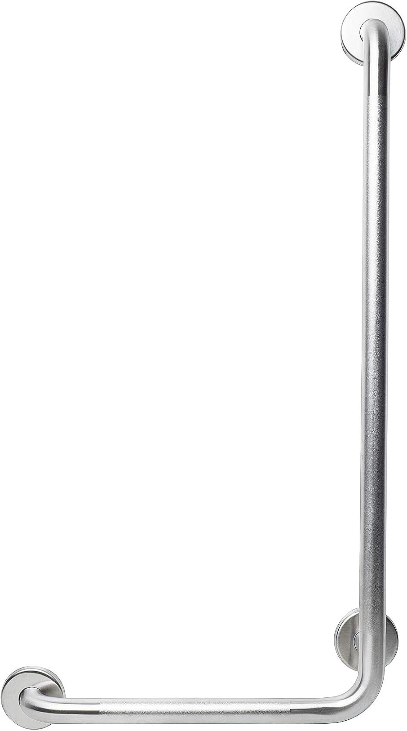 New Product CSI Bathware BAR-VL30-TW-125-PN L-shaped Vertical Angle Grab Bar, Satin Peened New Product CSI Bathware BAR-VL30-TW-125-PN L-shaped Vertical Angle Grab Bar, Satin Peened