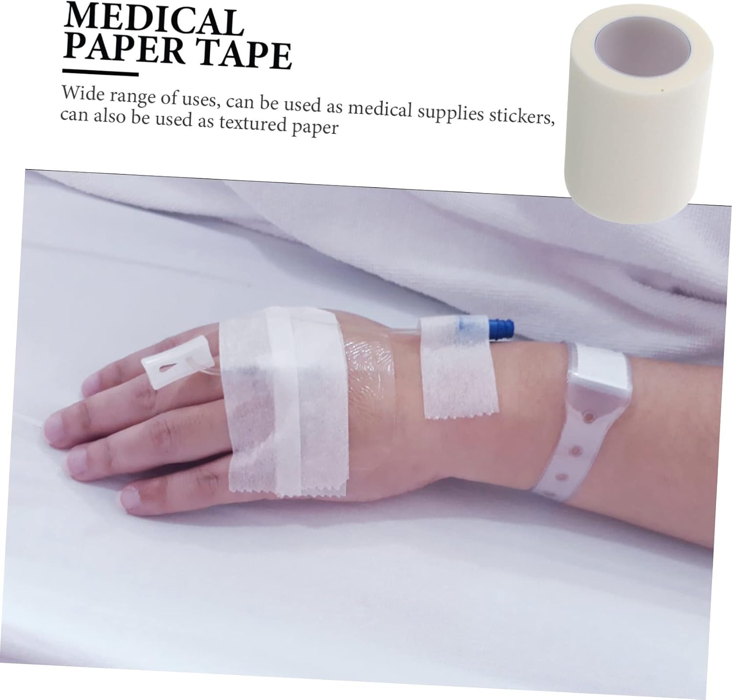 6Rolls Tearable Breathable Paper Tapes for Use Easy to Cut Skin Friendly Adhesive for Fixing Clinics