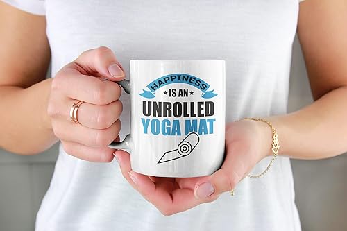 Miniatura 2 de Happiness Is an Unrolled Yoga Mat, Funny Sayings Coffee & Tea Mug Cup (15oz)