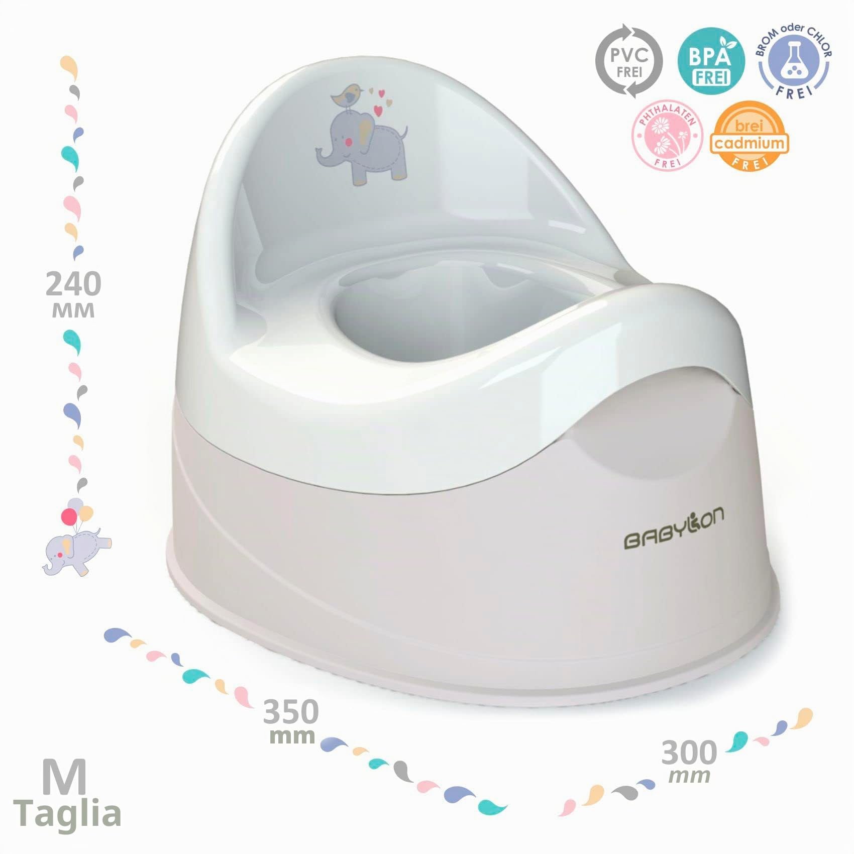 BABYLON Vasino per bambini Duet Vasino per bambini wc, colore: grigio