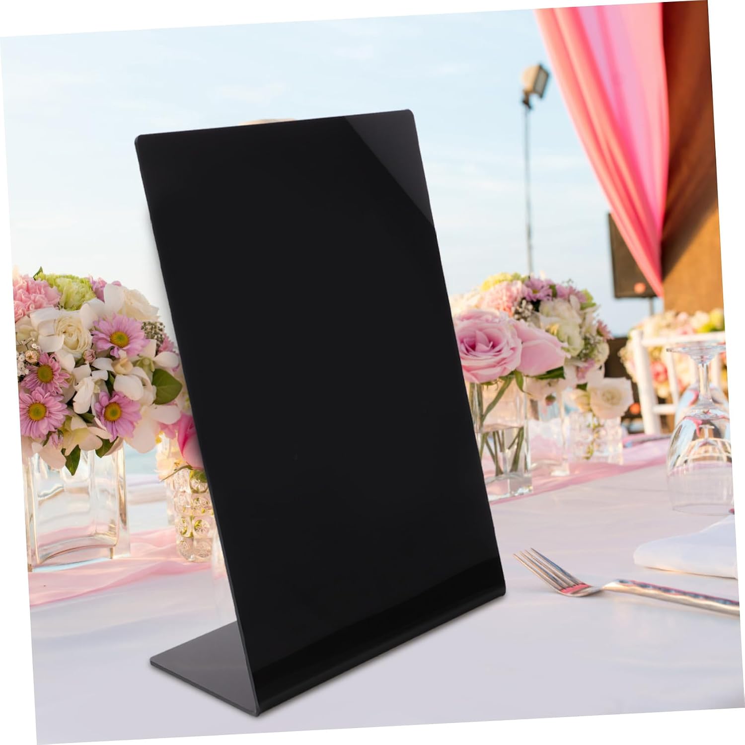 Mini Chalkboard Sign Decor Desktop Acrylic Memo Board with Base