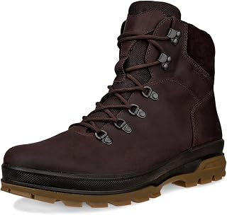 ECCO Men's Rugged Track Plain Toe High Waterproof Hiking Boots - Ankle Support, Rubber Grip Sole