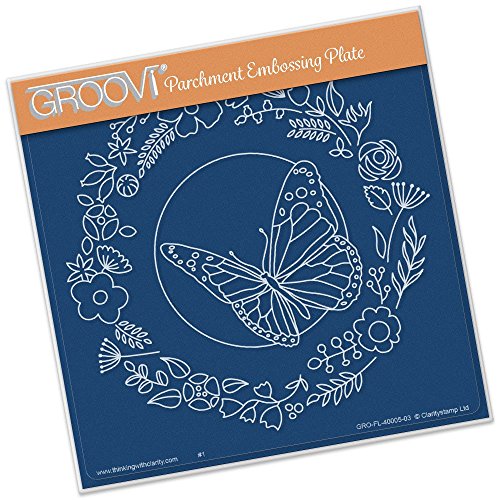 claritystamp  Gabarit tracage del pergamino mariposa Groovi  15 x 15 cm