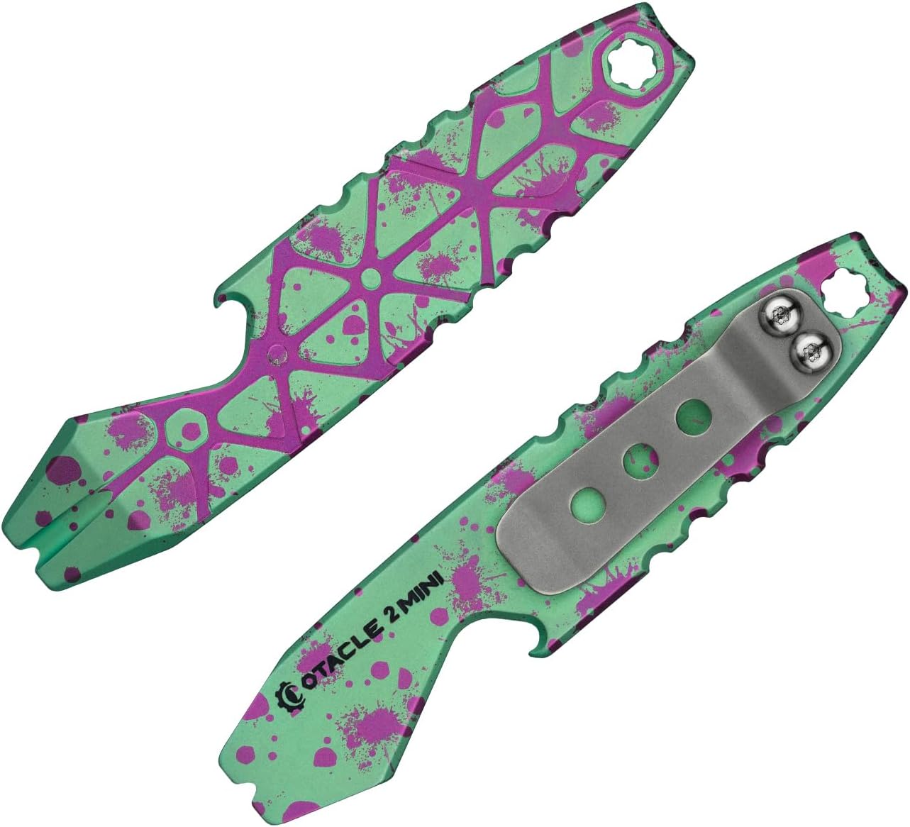 OKNIFE Otacle 2 Mini Titanium Bottle Opener,EDC Pry Bar with Hexagonal Wrench((Retro Zombie)