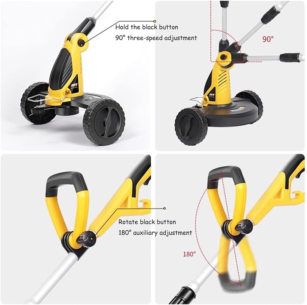 Lawn Mowers Electric Lawn Mowers Push-Type Small Lawn Mowers Household Garden Adjustable Multifunctional Mowers (Yellow 0.35m)