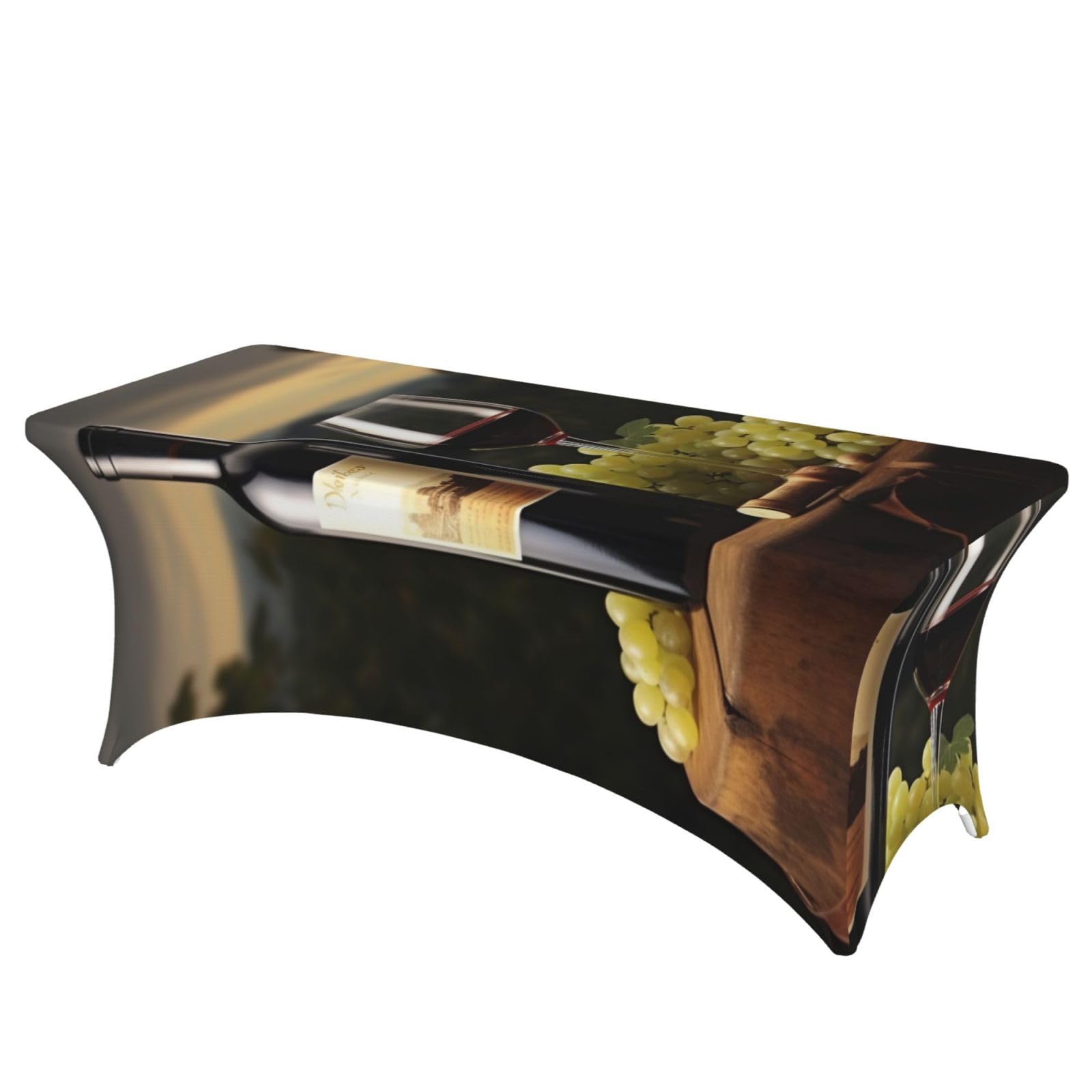 Nappe élasthanne rouge vin 1,8m rectangulaire infroissable lavable pour buffet
