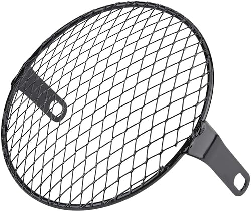 Suuonee Protector de parrilla para faros delanteros, 6.5 pulgadas de montaje lateral de motocicleta, máscara redonda para parrilla para Cruiser