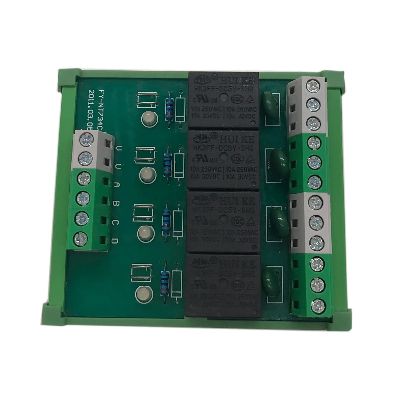 Modulo relè di interfaccia T73 a 4 canali Montaggio a pannello su guida DIN da 5 V CC
