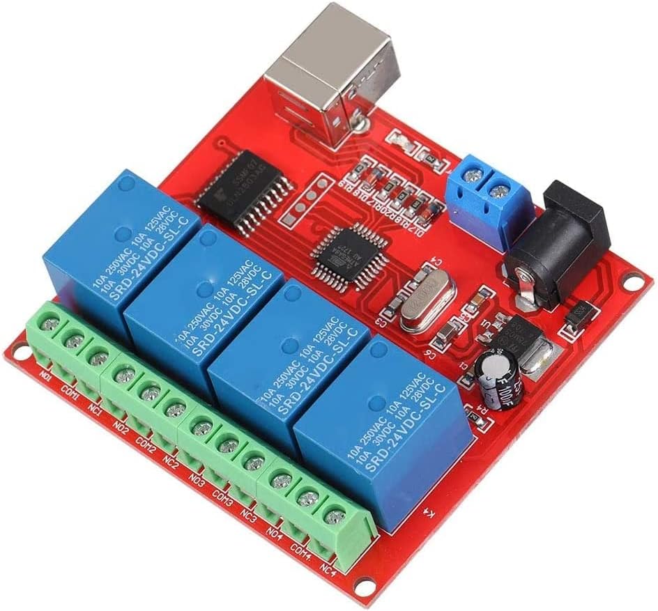 xcluma DC 5V 4 Channel Relay Module USB Control Computer Control Switch/PC/PLC control board