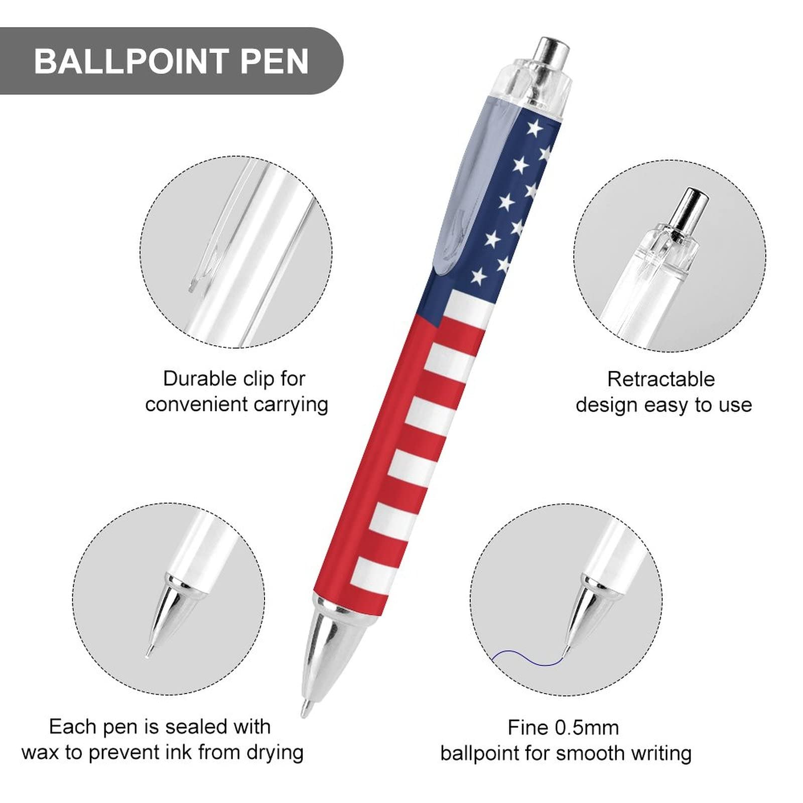Amazon.co.jp: ジューンティーンス アメリカ国旗 ボールペン ブルー