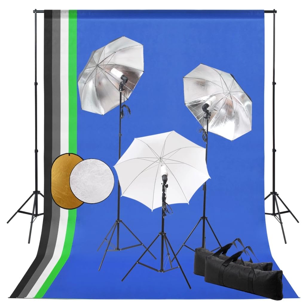 Set da studio fotografico con luci, sfondo, riflettore, treppiede, softbox, luce di superficie per ritratti e fotografia di prodotti, studio domestico, vlog, streaming, dimmerabile