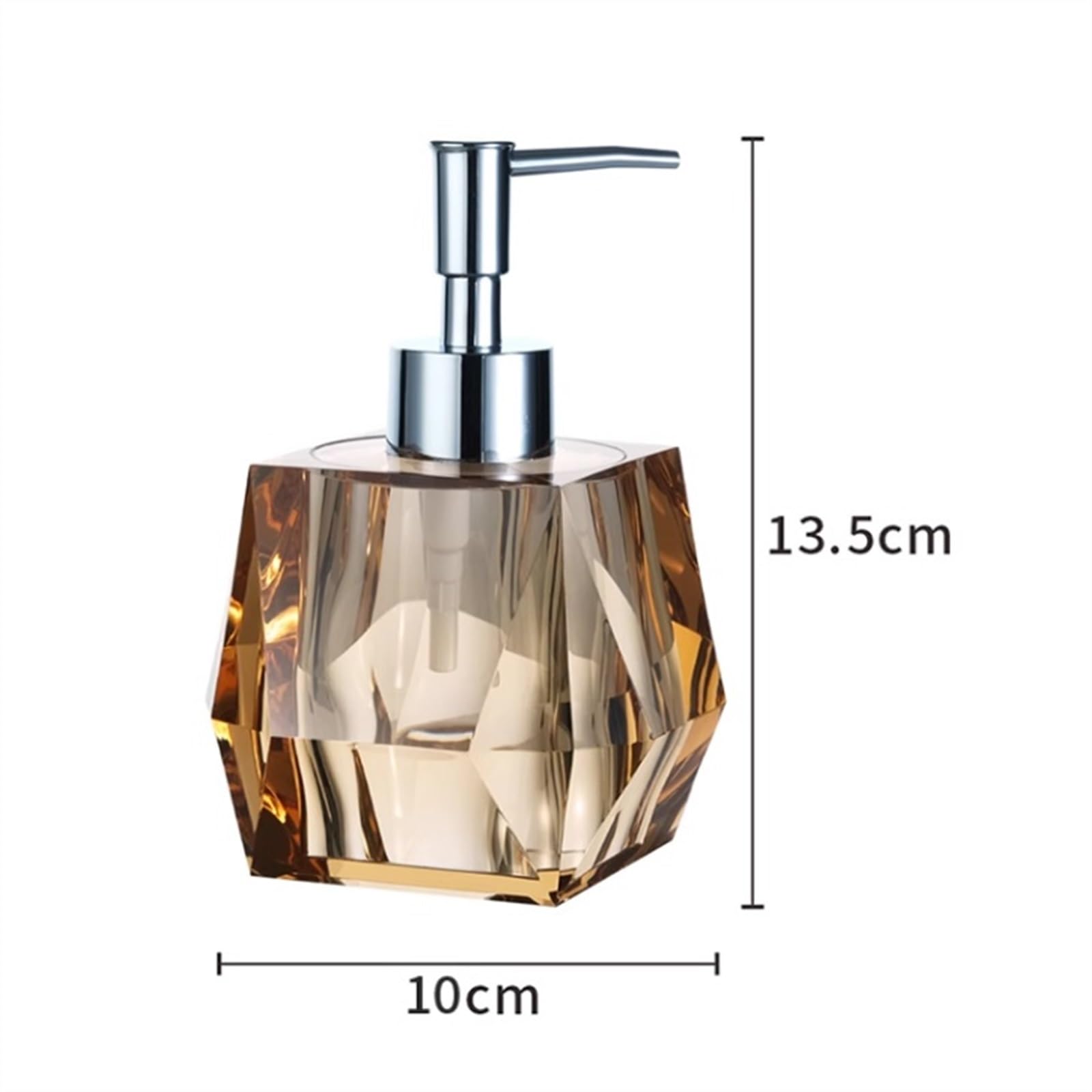 Dozownik mydła do łazienki 200 ml, żywica cięta, dozownik ręczny z galwanizowaną srebrną pompką do dozownika kuchennego (gris)