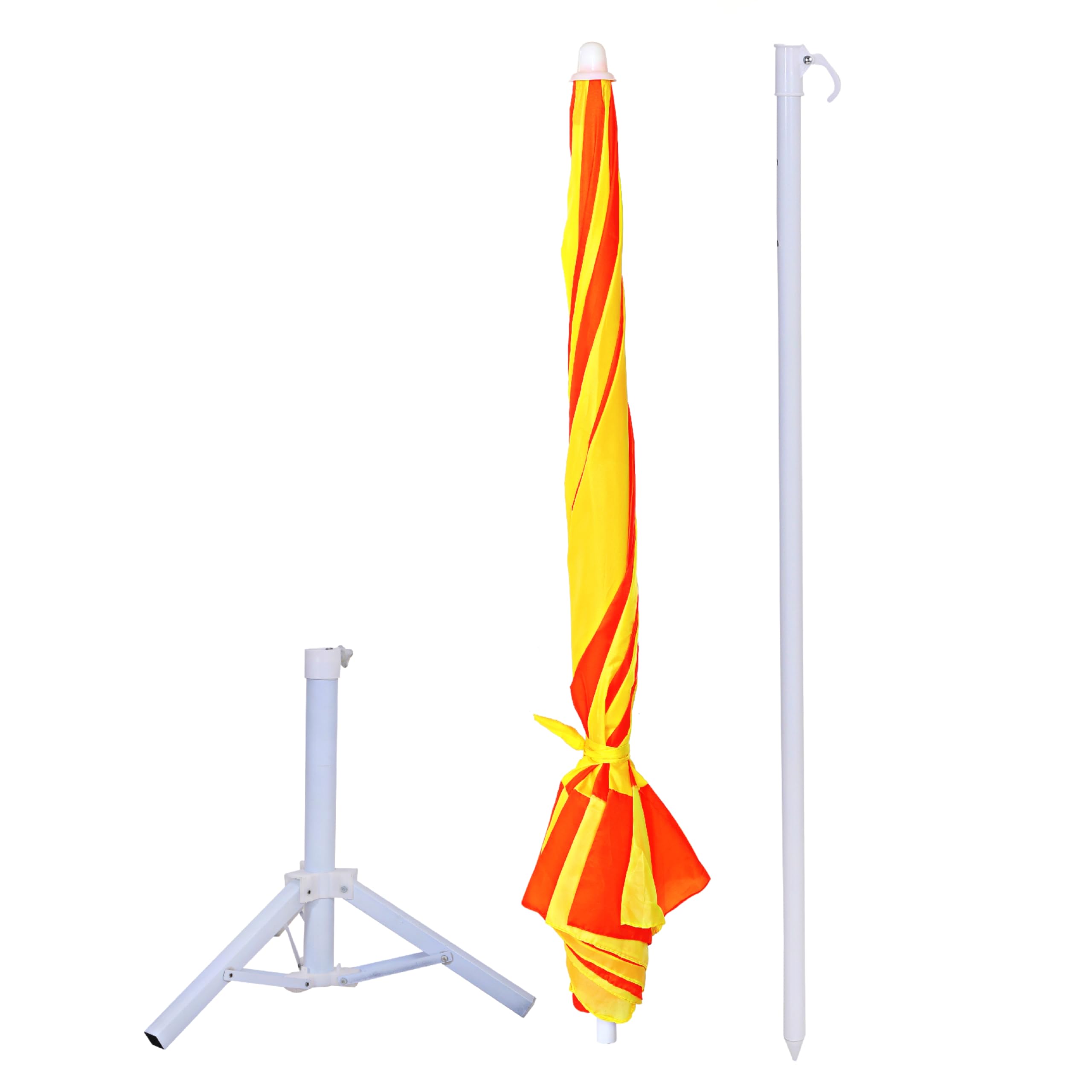 Bluebuds, We Build Smiles 36in/6ft Outdoor Garden Umbrella With Stand Tripod Holder Outdoor Big Size Waterproof Super Cloth Patio Garden Outdoor Umbrella (36, Yellow-Orange) 2