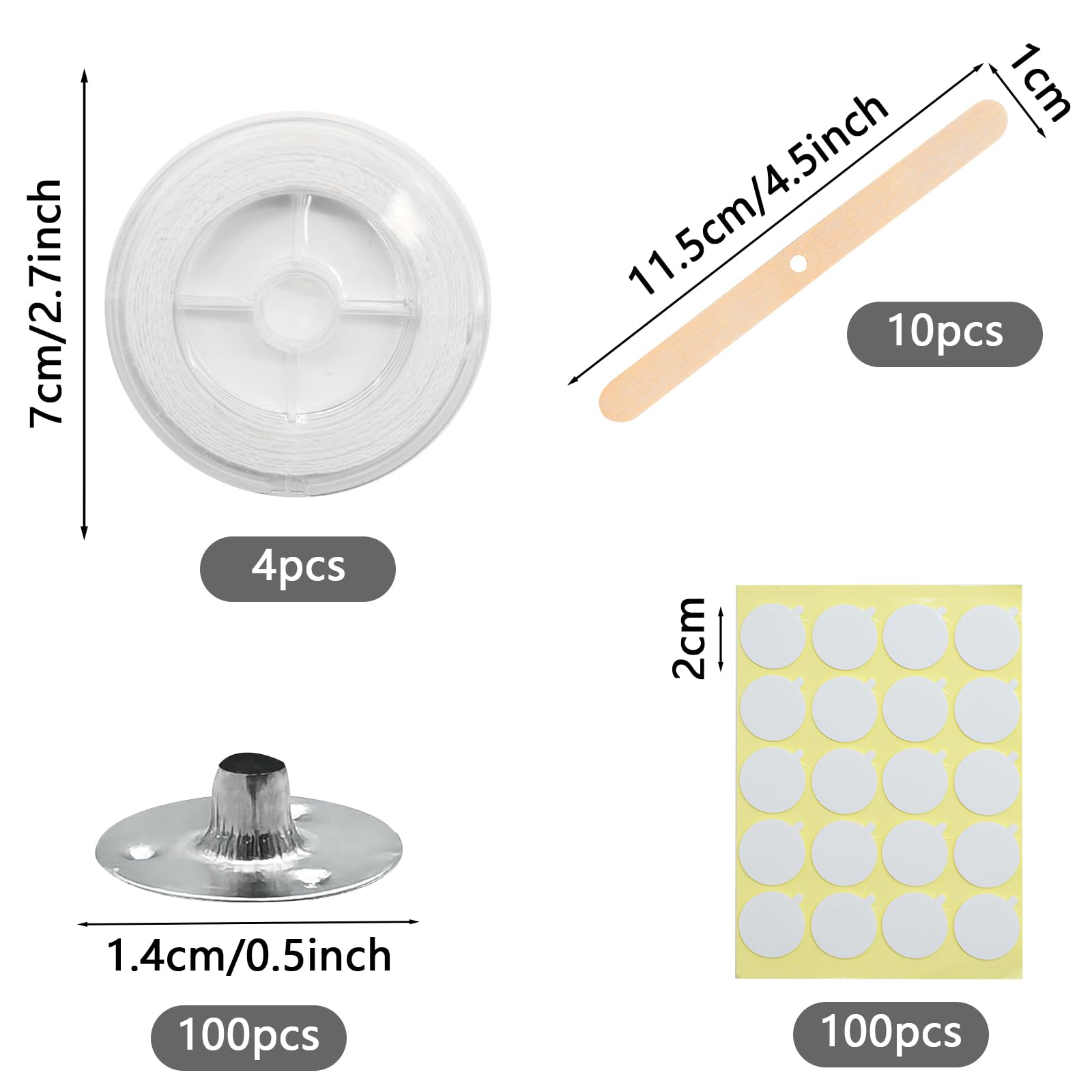 Kit Mèches Bougie Pumuky - 61m Mèche Naturelle, 100 Supports Métal, 80 Autocollants, DIY