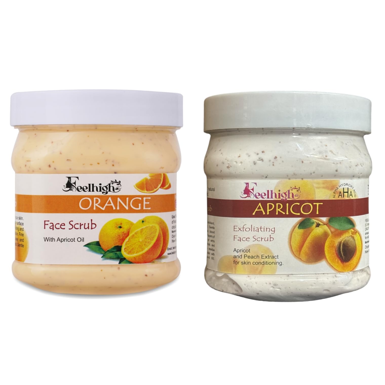 Face and Body Orange Scrub Enriched with Apricot oil Improve the skin look 500ml and Apricot ScrubEnriched with Peach extract Skin condition 500ml For Man and Woman -Pack 2-image-47