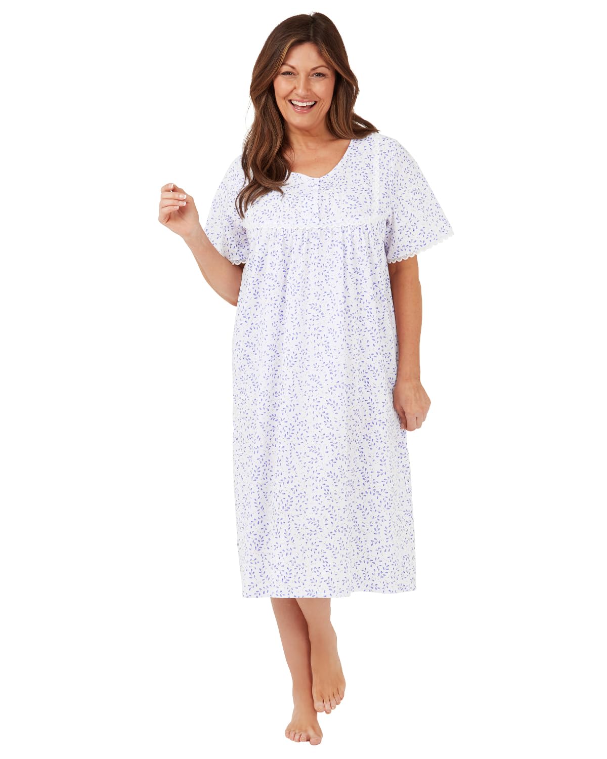 Undercover Ladies Short Sleeve Floral Nightie MA40917 Blue 24-26