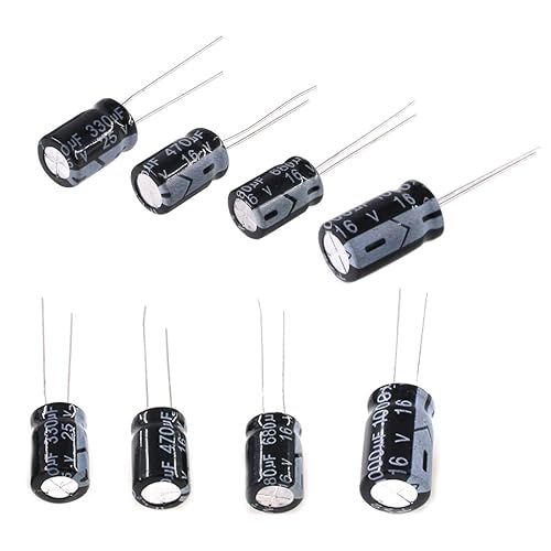 Miniatura 4 de Swpeet 240 unidades de 24 tipos de condensadores electrolíticos diferentes rango 0.1uF-1000uF Kit surtido, 10V/16V/25V/50V condensadores