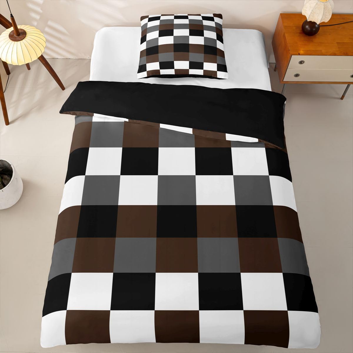 Homewish Geometrisch Schick Bettwäsche 135x200 Set 4teilig