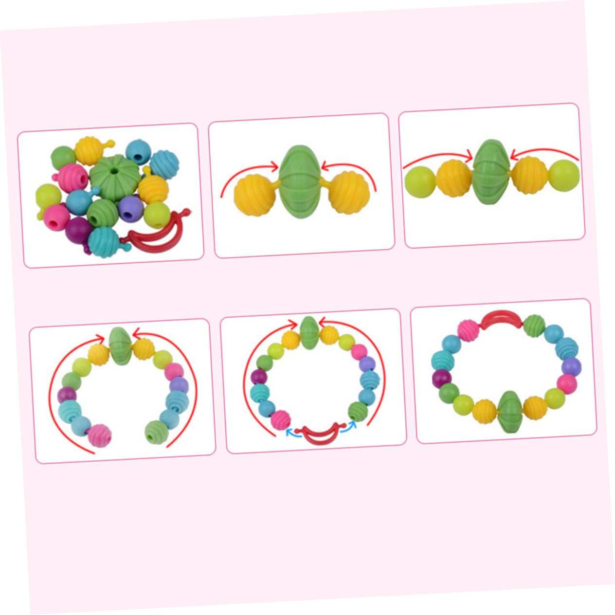 JOINPAYA 1 boîte Boîte DIY Perles Plastique pour Garçon Fille Coffret Bricolage Bracelet et Collier Perles Colorées Plastique avec Boîte de Rangement Portable Kit Créatif pour Garçon Fille