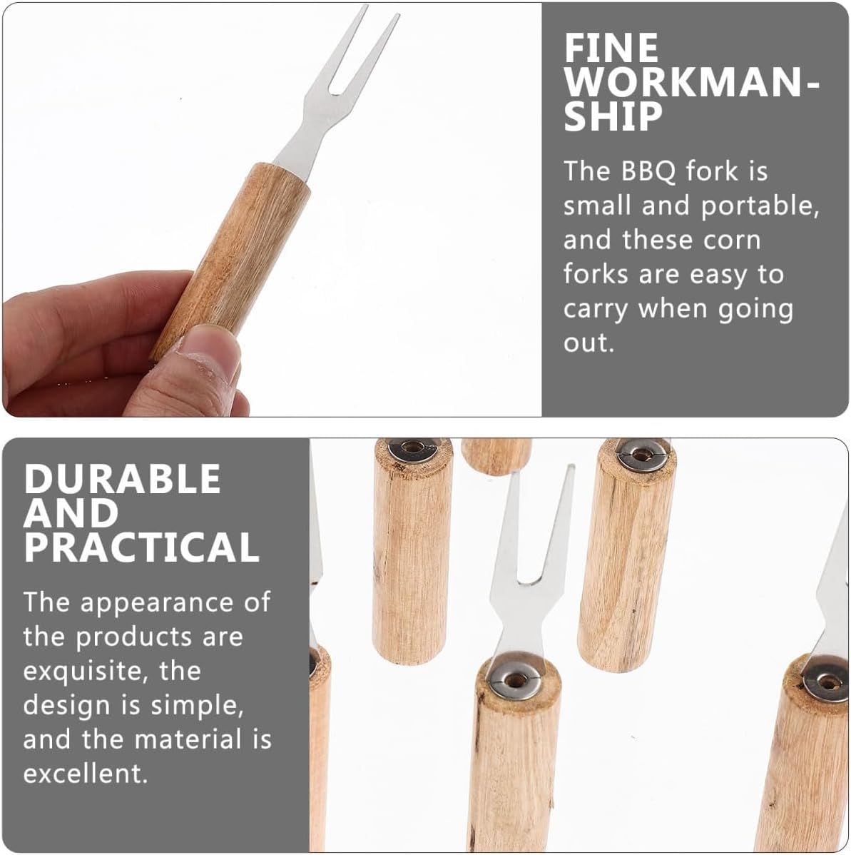 Sosoport Outdoor Bbq Forks 18-Pack Reusable Corn Holders with Ergonomic Handles for Easy Grilling Corn on the Cob at Picnics and Parties