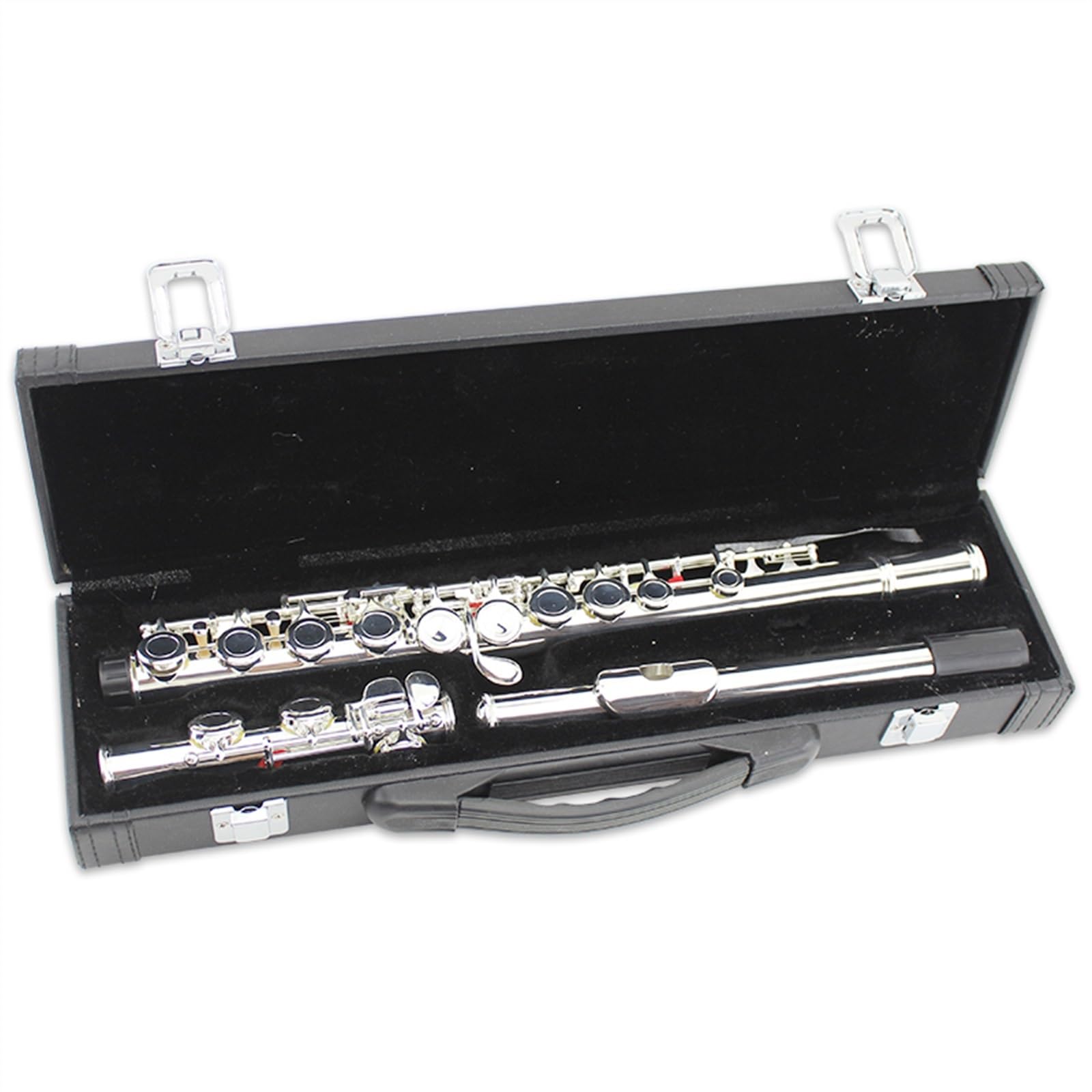 C-Ton, 16 geschlossene Löcher, Weißkupfer, versilbert, Flöteninstrument, E-Taste, geteilte Querflöte für Anfänger Flöteninstrument
