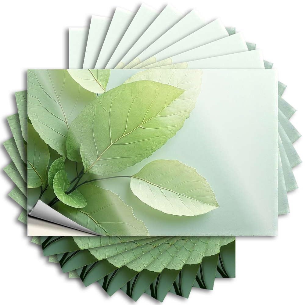 Funny Sticker Coffee Decorations for Kitchen Football Punk Garage Fresh Green Leaves On A Light Background - Scratch Resistant Stickers(6X9CM)