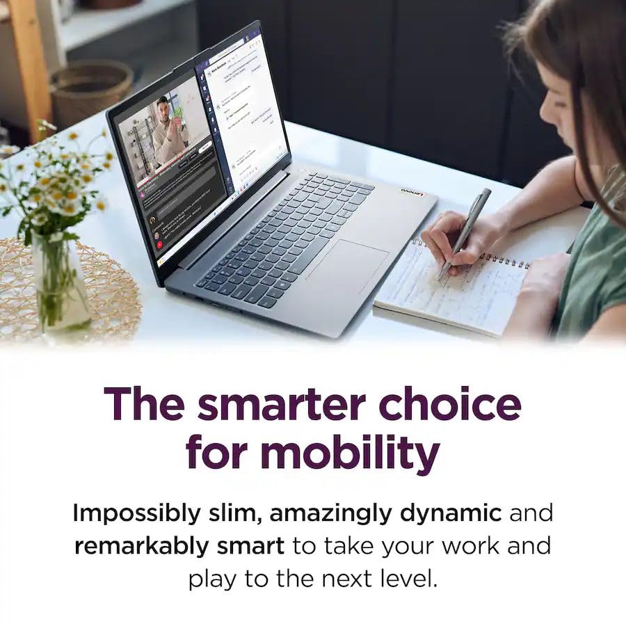Image of Lenovo IdeaPad Business Slim 3i Laptop Computer, 15.6 inch Full HD Display, Intel i3-N305 CPU, 8GB LPDDR5 RAM, 128GB SSD, Lightweight, Long Battery Life, WI-FI 6, Windows 11 with Microsoft 365