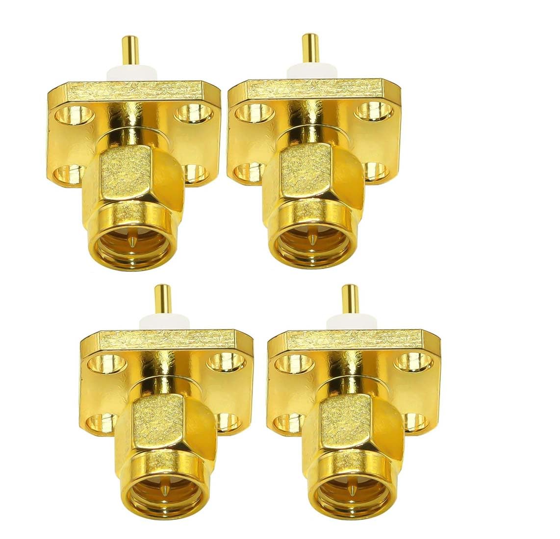 celano sma male rf coaxial adapter 4 holes panel mount solder post plug jack connector (pack of 4)