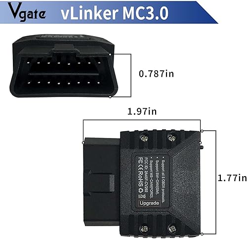 Miniatura 2 de Vgate vLinker MC Bluetooth 3.0 OBD2 escáner lector de código herramienta de escaneo de diagnóstico para Android y Windows, negro