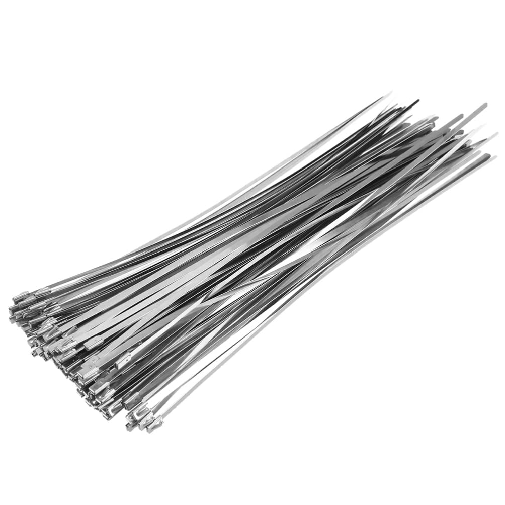 150 Pcs Cable Tie Stainless Steel Zip Ties Tie Wrap Tightening Tool Tie Tension Tool Stainless Steel Locking Cable Electrical Wire and Cord Management Fence Ties Metal Bracket