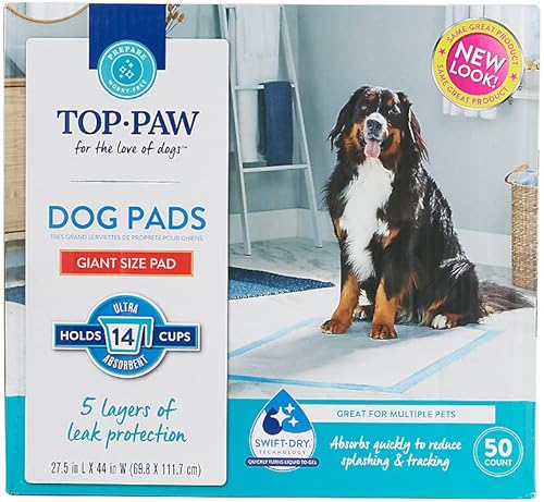 Miniatura 1 de TOP PAW Almohadillas ultra gigantes para cachorros, 5 capas de protección contra fugas  50 unidades