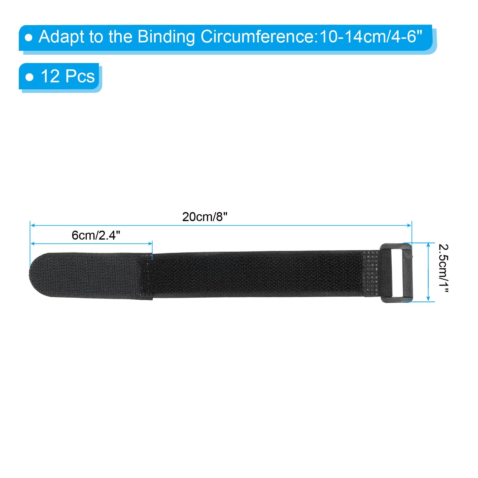 PATIKIL Reusable Cable Ties 8x1inch - Image 2