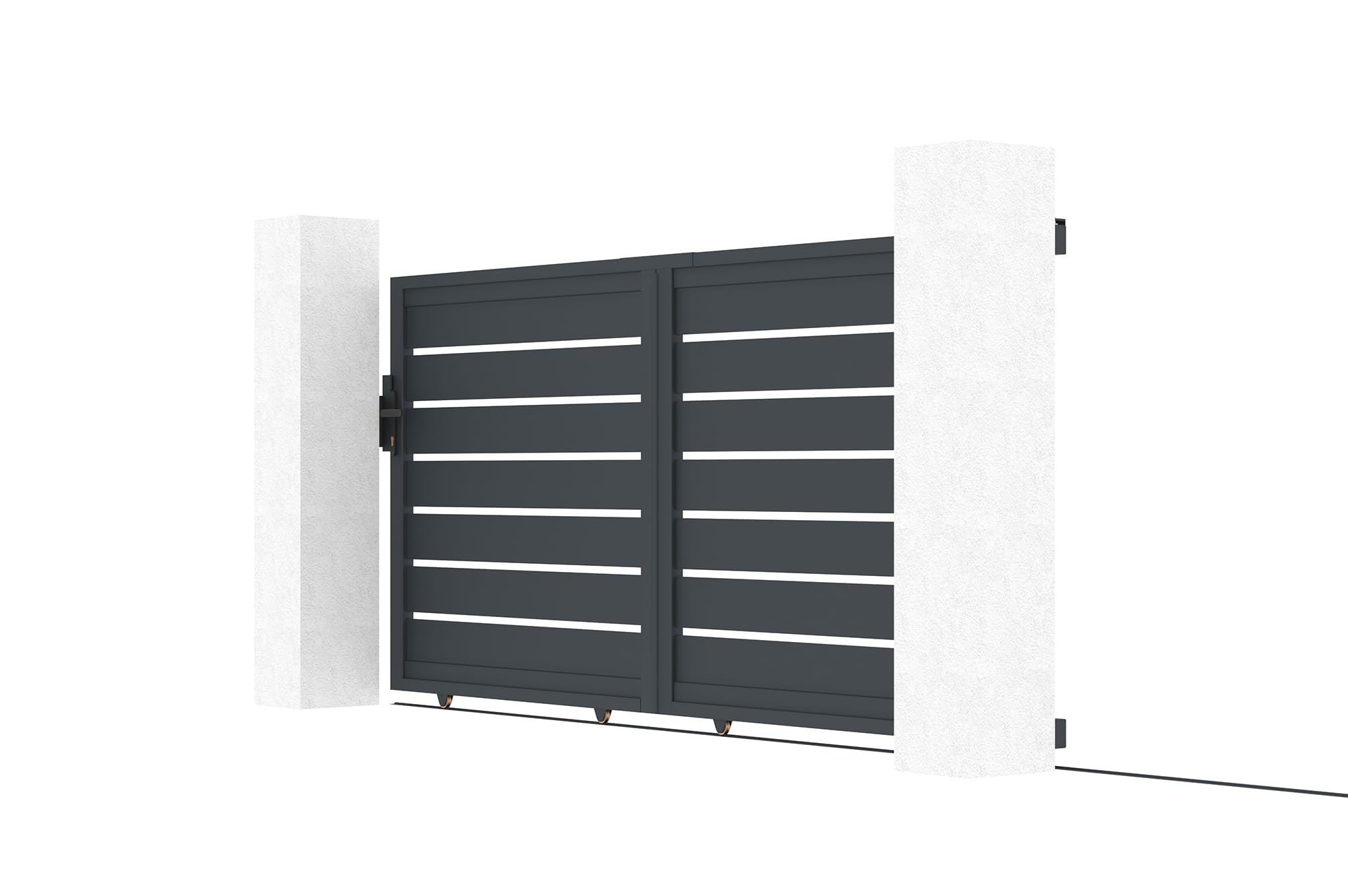 Casanoov Puerta corredera exterior​ 3m VOGEL Alt.140cm aluminio gris