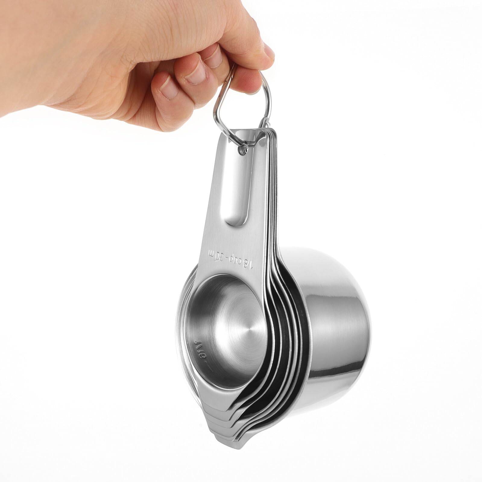 Homoyoyo Tasses à Mesurer en Acier Inoxydable avec Graduation Ensemble 7 Pièces Empilables Précision 08 MM pour Pâtisserie Cuisine Ustensiles de Cuisson Réutilisables Format Compact