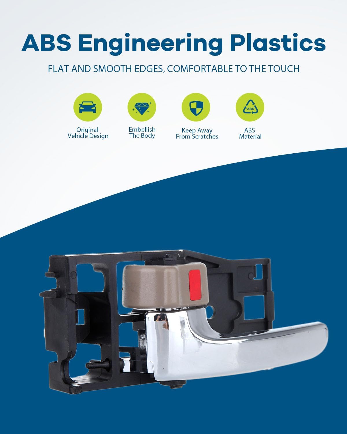 LUJUNTEC Interior Door Handles,Front Rear Door Handles Driver Left Passenger Right Side,Replacement for 2000-2004 For Toyota for Avalon,8pcs Chrome Beige Handles Replace