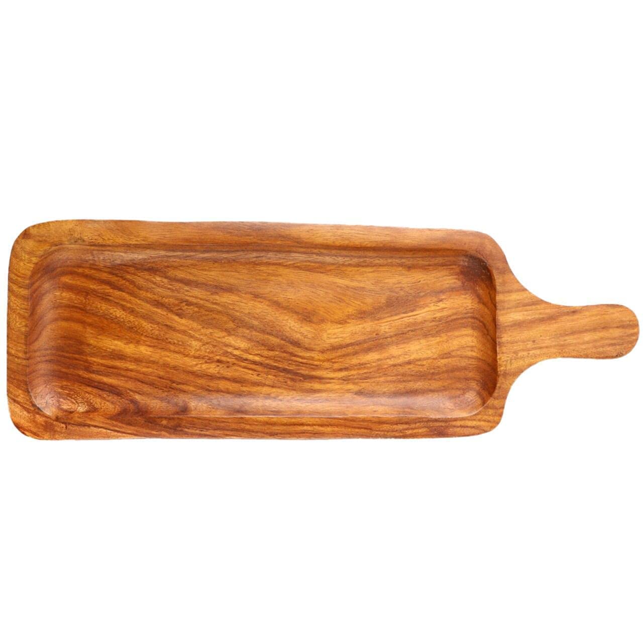 KJH Serving Platter for Snacks Set Food Pizza sizzler Serving serveware Platter for Dining Table Wooden Crockery Plate Tray Material Sheesham Wood (Size 15 * 5 inch)