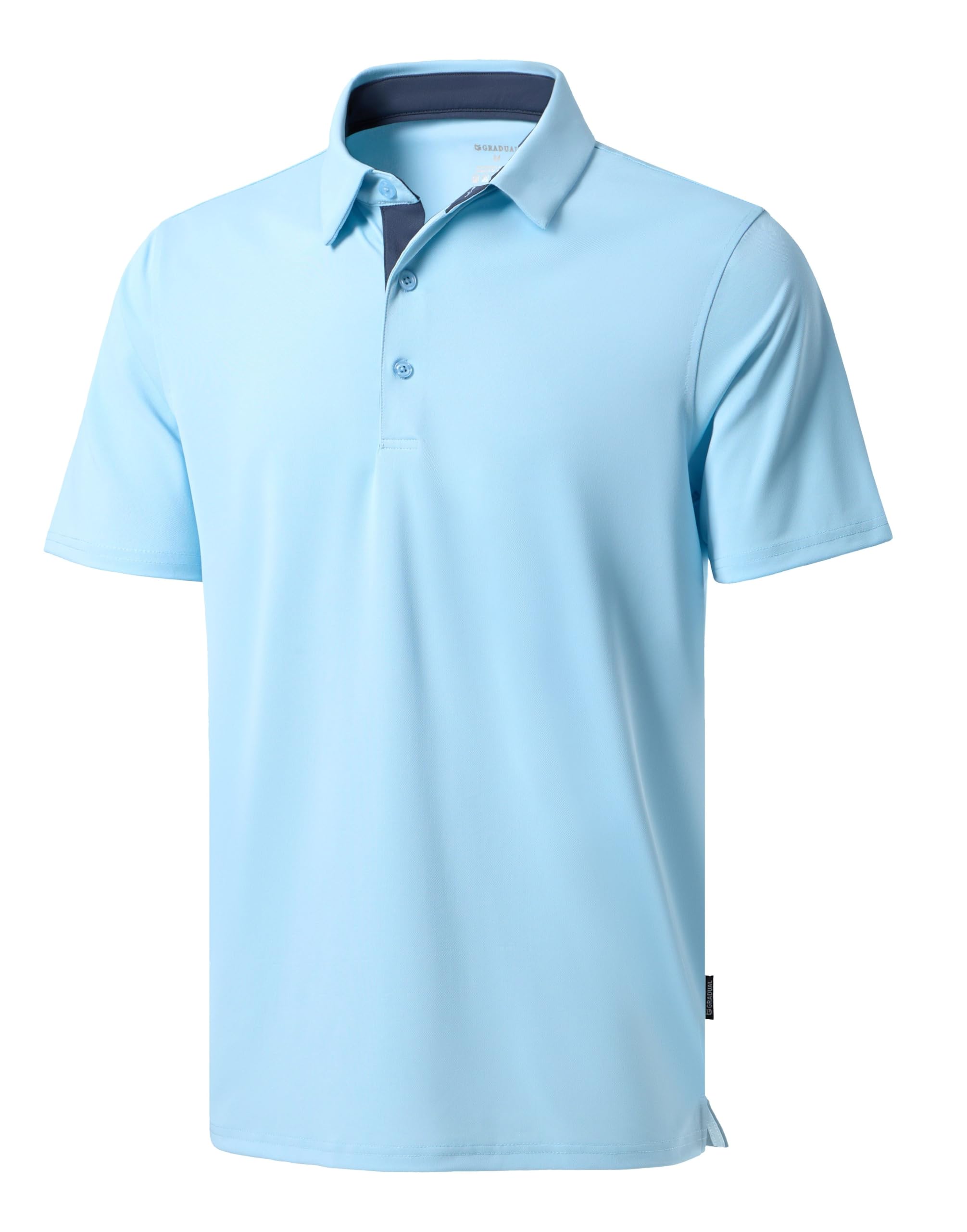 Men's Golf Polo Shirts Dry Fit Moisture Wicking Performance Short Sleeve | Regular Fit, 3 Button, Collared Shirts, Sun Protection, Lightweight Breathable Pique Fabric, Athletic Work Smart Casual Polo