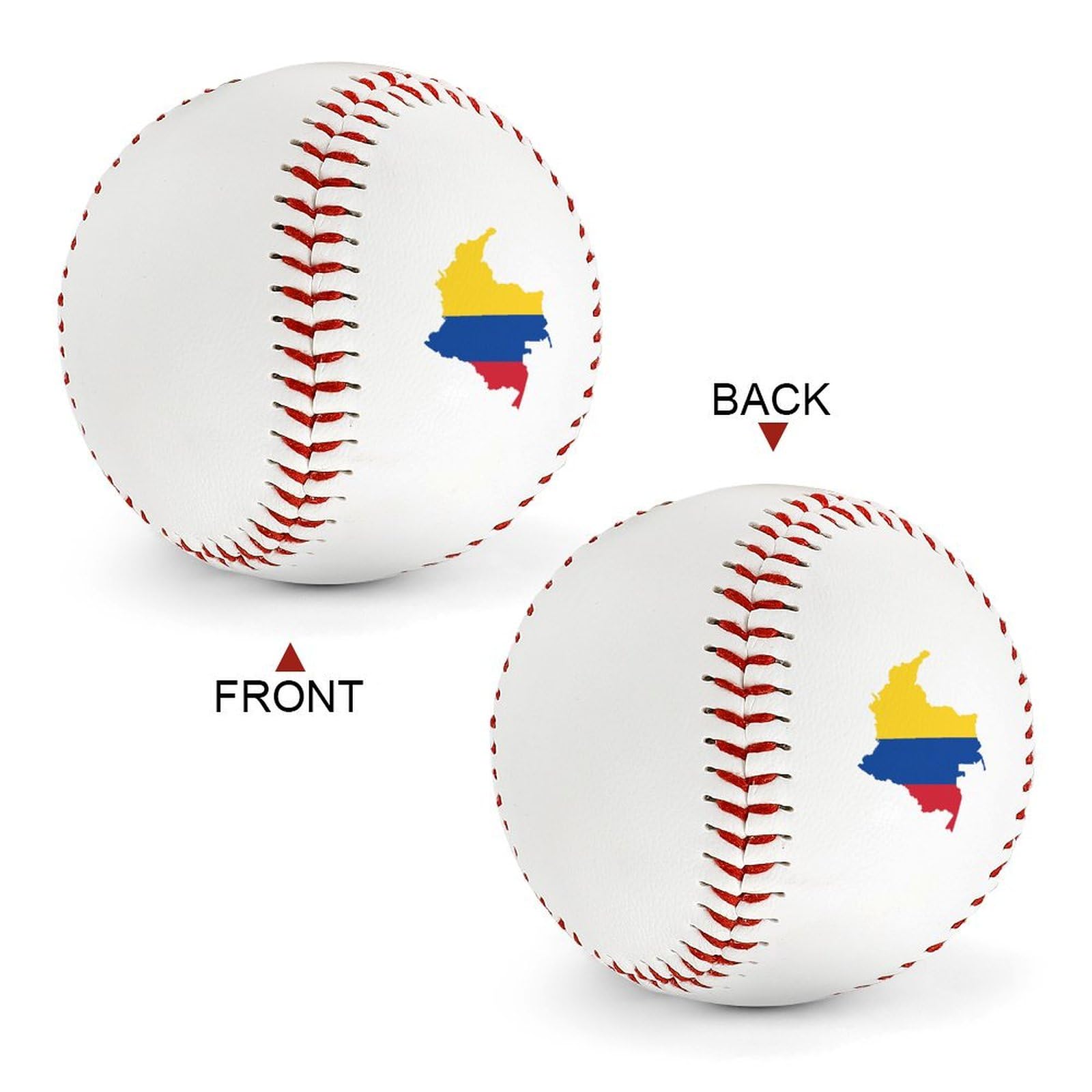 Flag Map of Colombia Personalized Baseball Practice Baseballs for Recreational Hitting Training Baseballs Memorial Gift, 7x7cm, style, vzfdgbfd45645