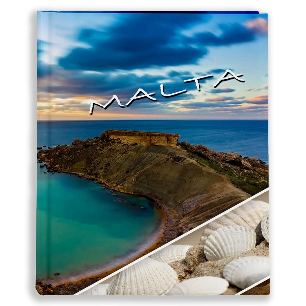Urlaubsfotoalbum: Malta, Fototasche für Fotos, Taschen-Fotohalter für lose Blätter, Urlaub Malta, Handgemachte Fotoalbum (15x21 | für 120 Fotos)