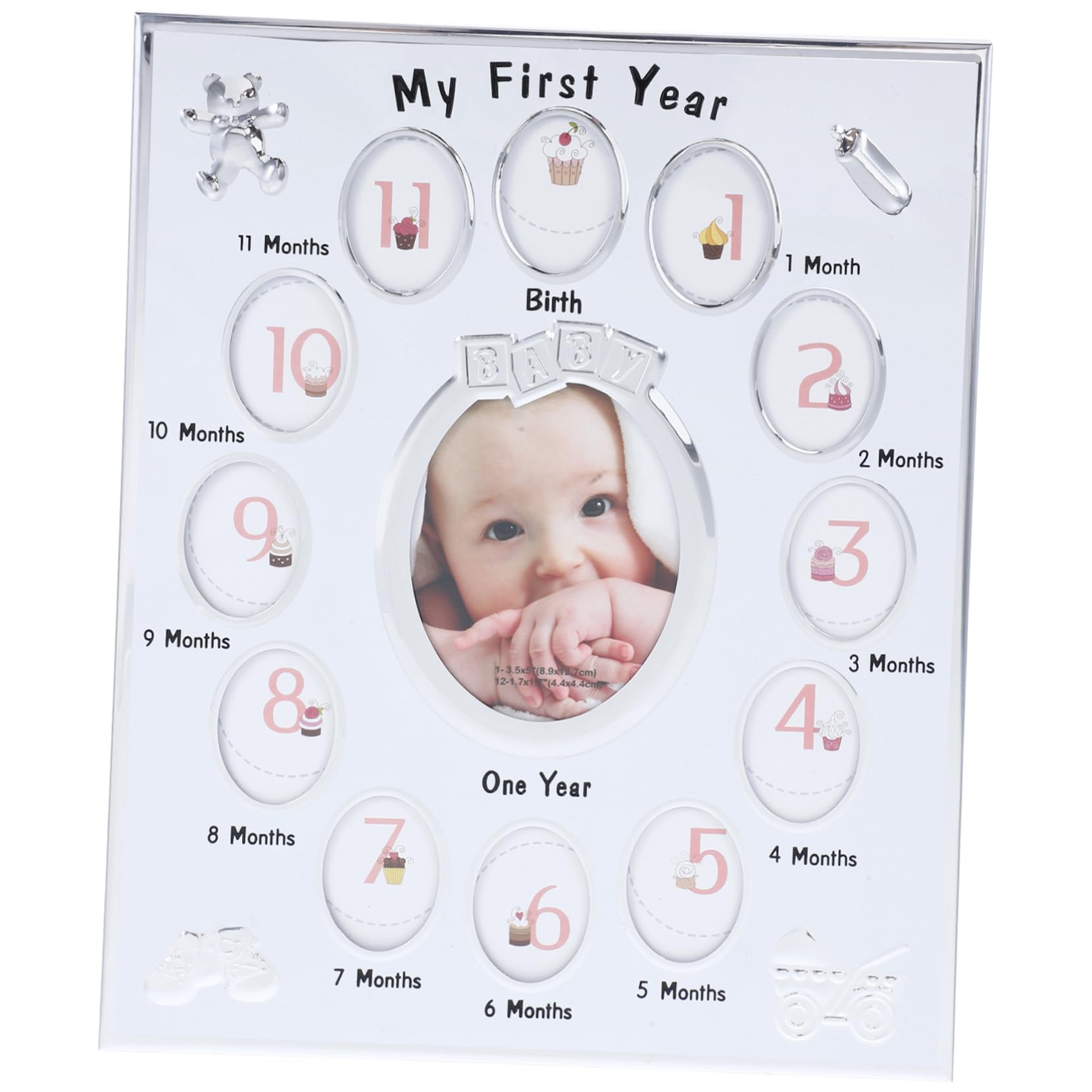 Abaodam 12 Months Photo Frame Newborn Milestone Boy for First Year Birthday Safe Creative Display Rack
